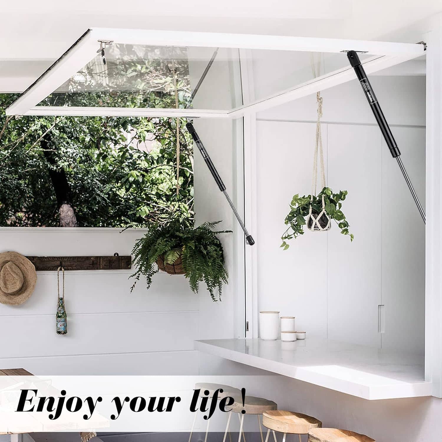 Vepagoo 28 Pulgadas Gas Strut 300 lb/1334N Resorte de - Imagen 5