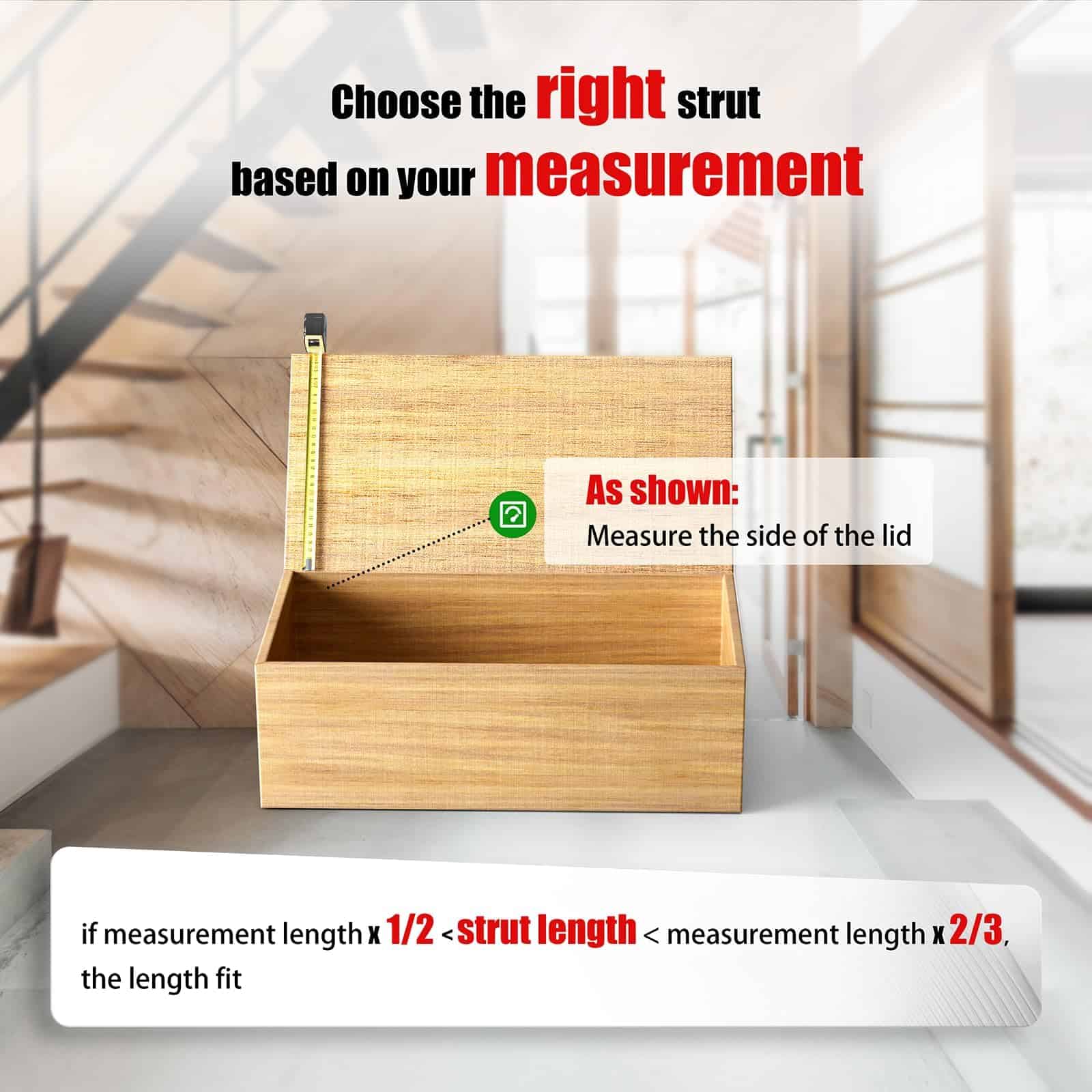 Vepagoo 28 Pulgadas Gas Strut 300 lb/1334N Resorte de - Imagen 7