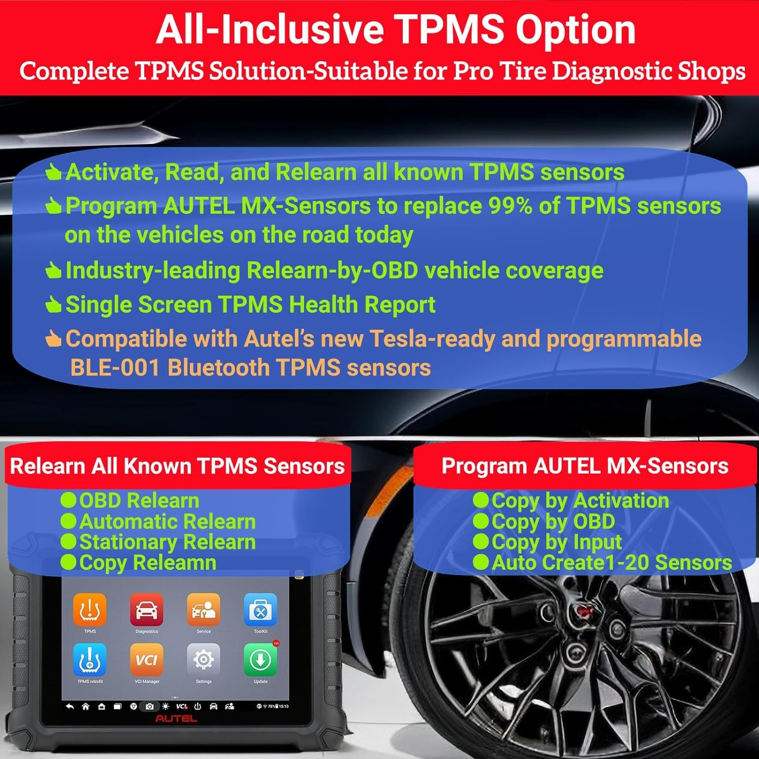 Autel MaxiTPMS TS900 Kit(4PCS MX Sensors Valued $120) Autel - Imagen 4