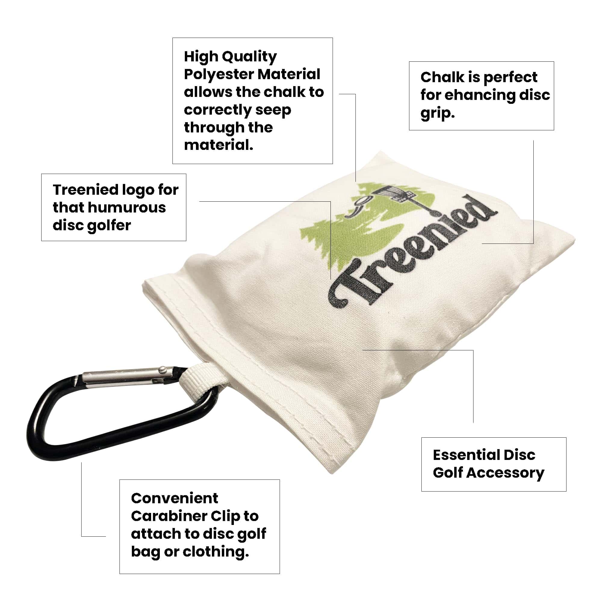 Bolsa de tiza para Disc Golf con clip (Blanco) - Secado - Imagen 5