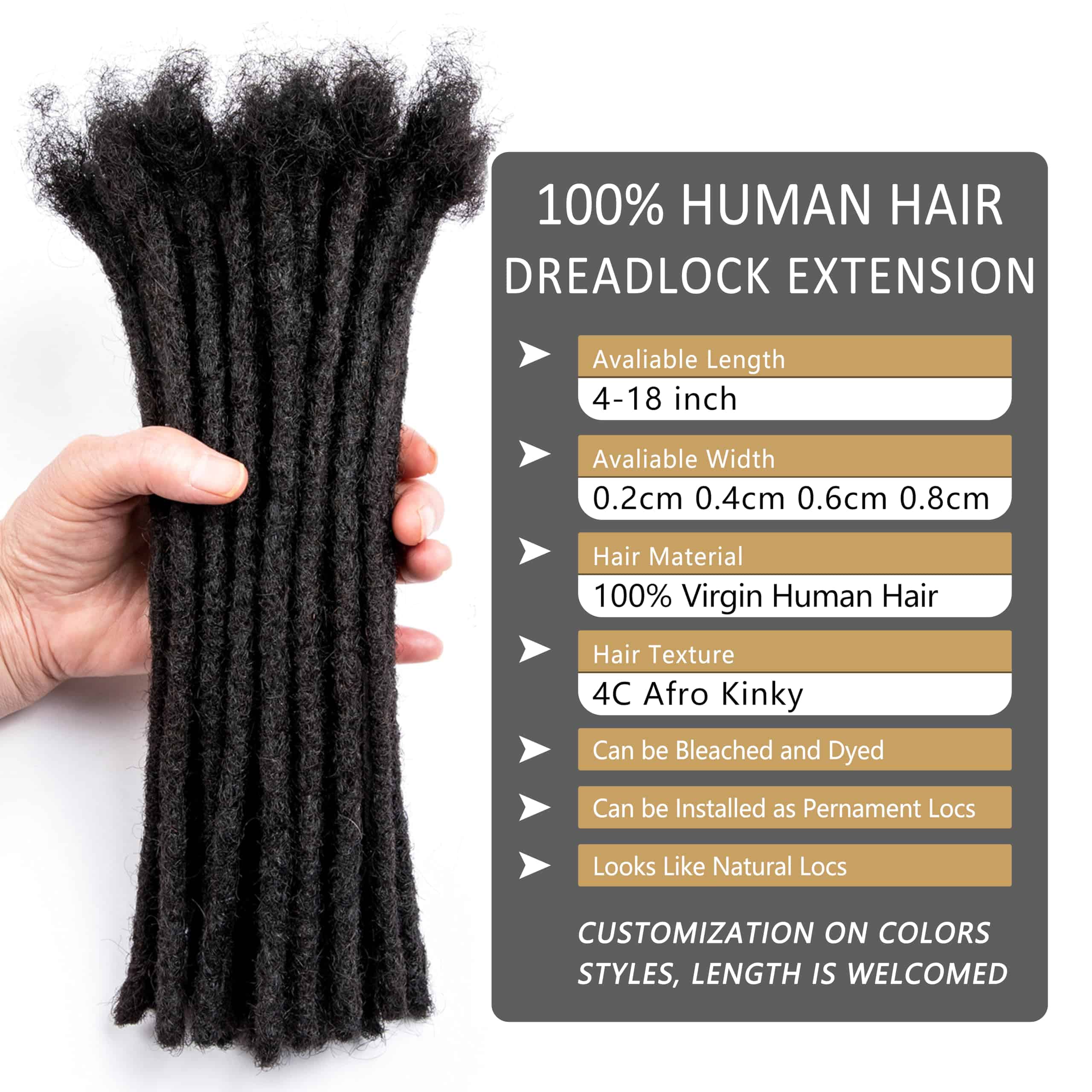 Extensiones de Rastas de Cabello Humano Real 100% DAIXI de - Imagen 3
