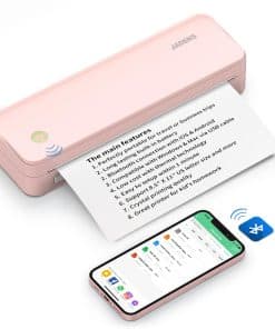 Impresora Térmica Bluetooth JADENS Rosa, Soporte para Papel