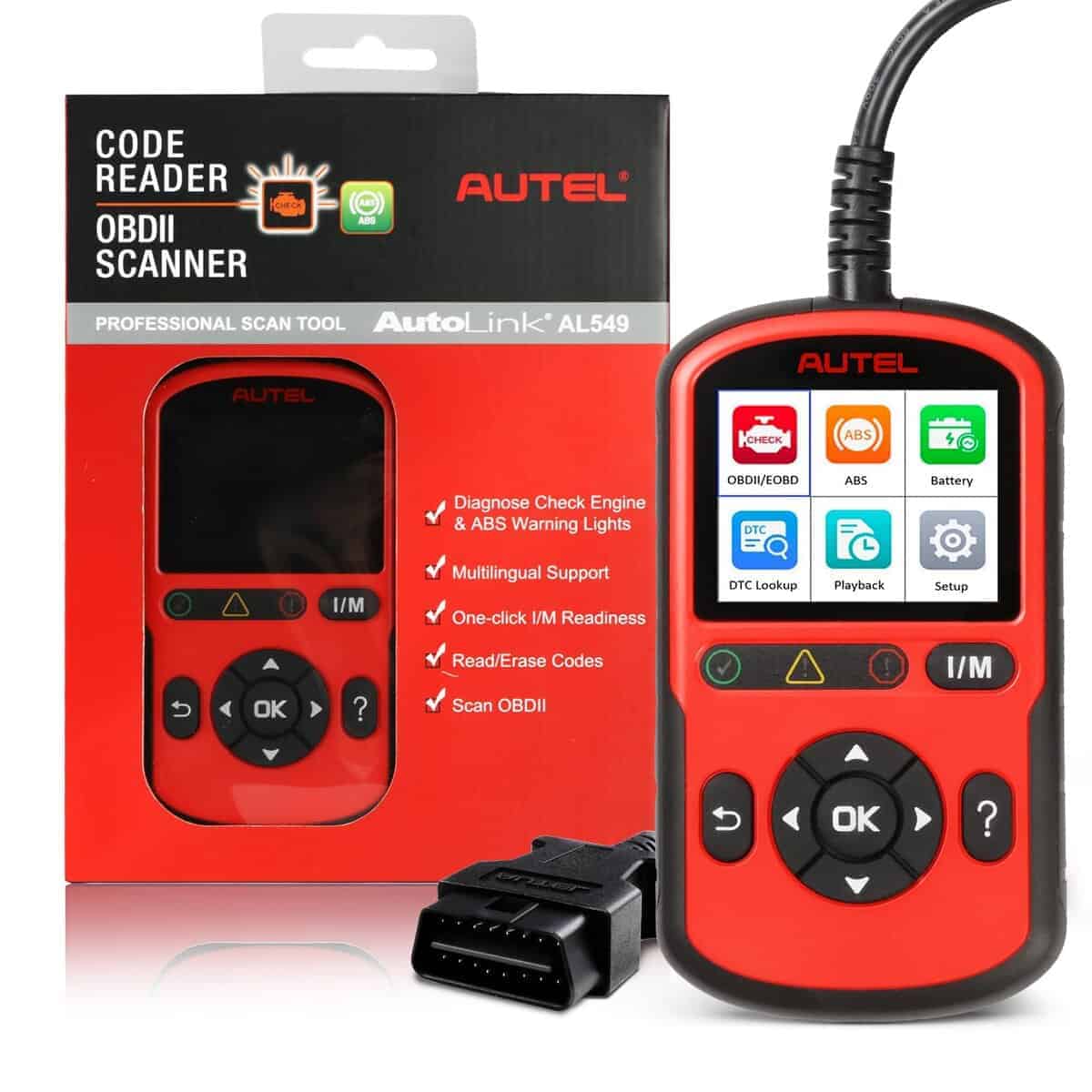 Autel Escáner OBD2 AutoLink AL549: Lector de Códigos de
