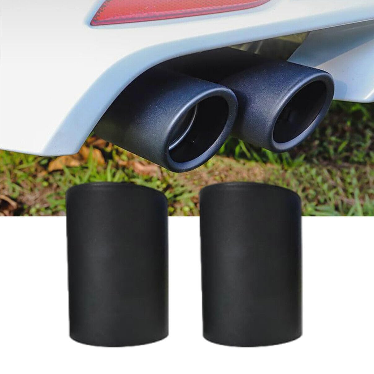 2Pcs Punta de Escape Trasera Negra Mate para Toyota Camry