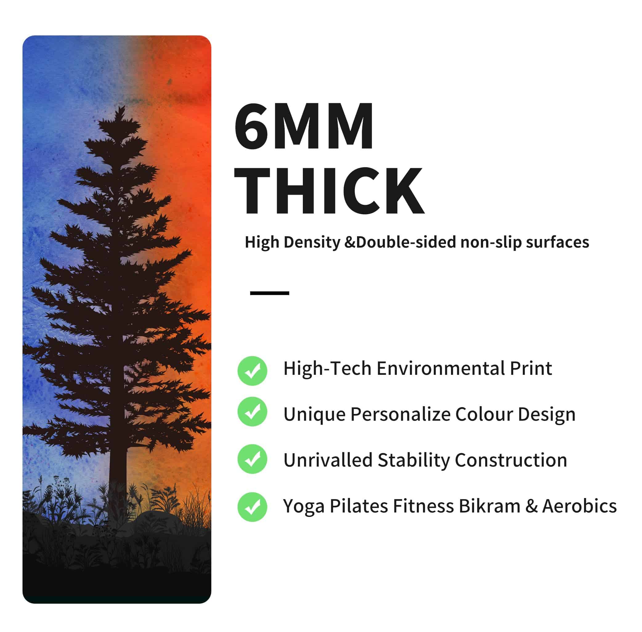 Tapete de Yoga nuveti Estampado Extra Grueso TPE -CangSong - Imagen 5