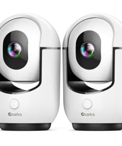 Cámara de seguridad 2K Pan/Tilt, Cámara WiFi para