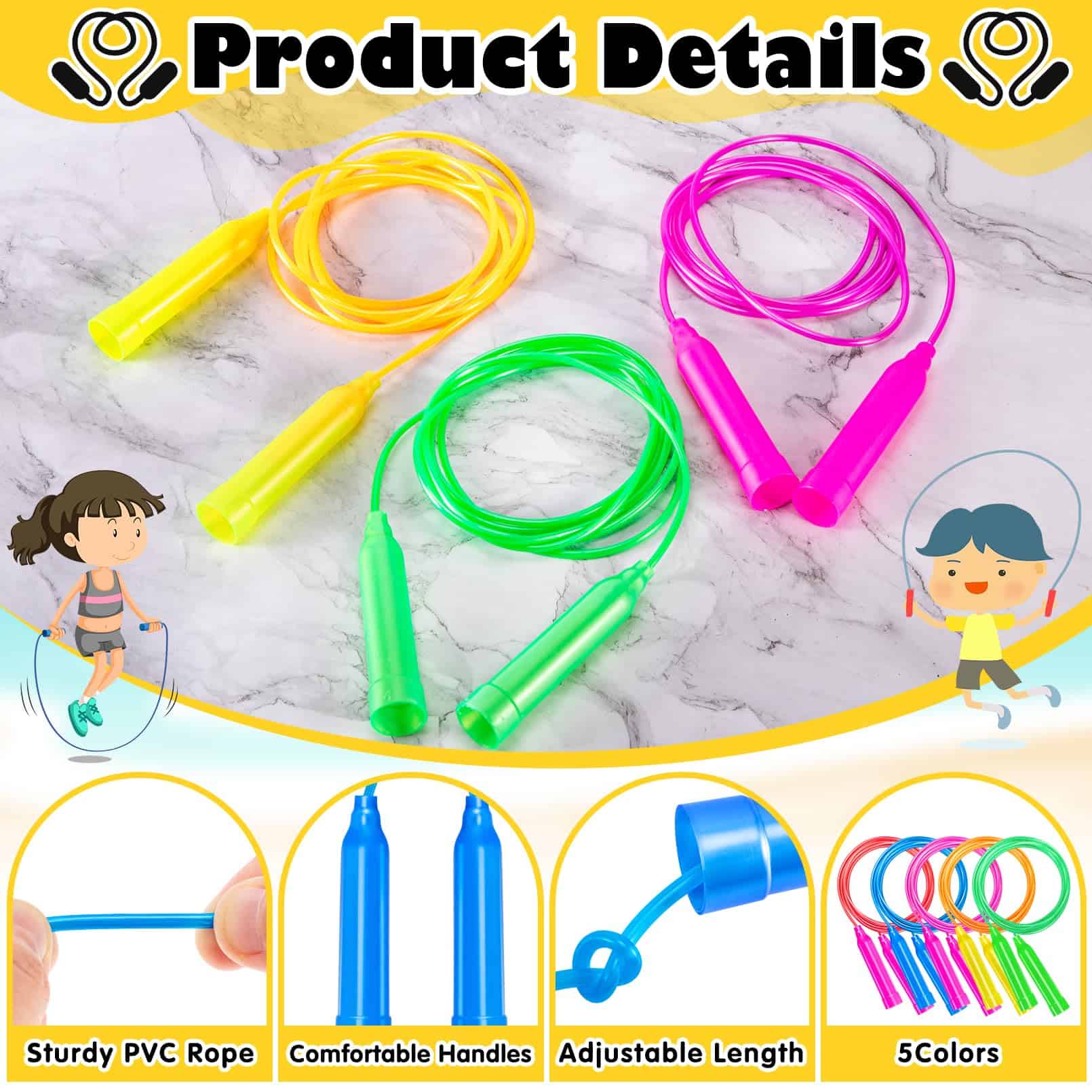 Dyrfolm 36 Pack Cordones de Saltar para Niños, 7.3 Pies - Imagen 4