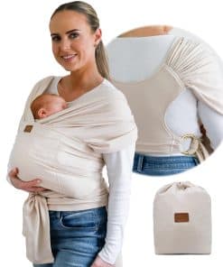 Fular Portabebés Beige & Oro Elegante: Cómodo, Suave y