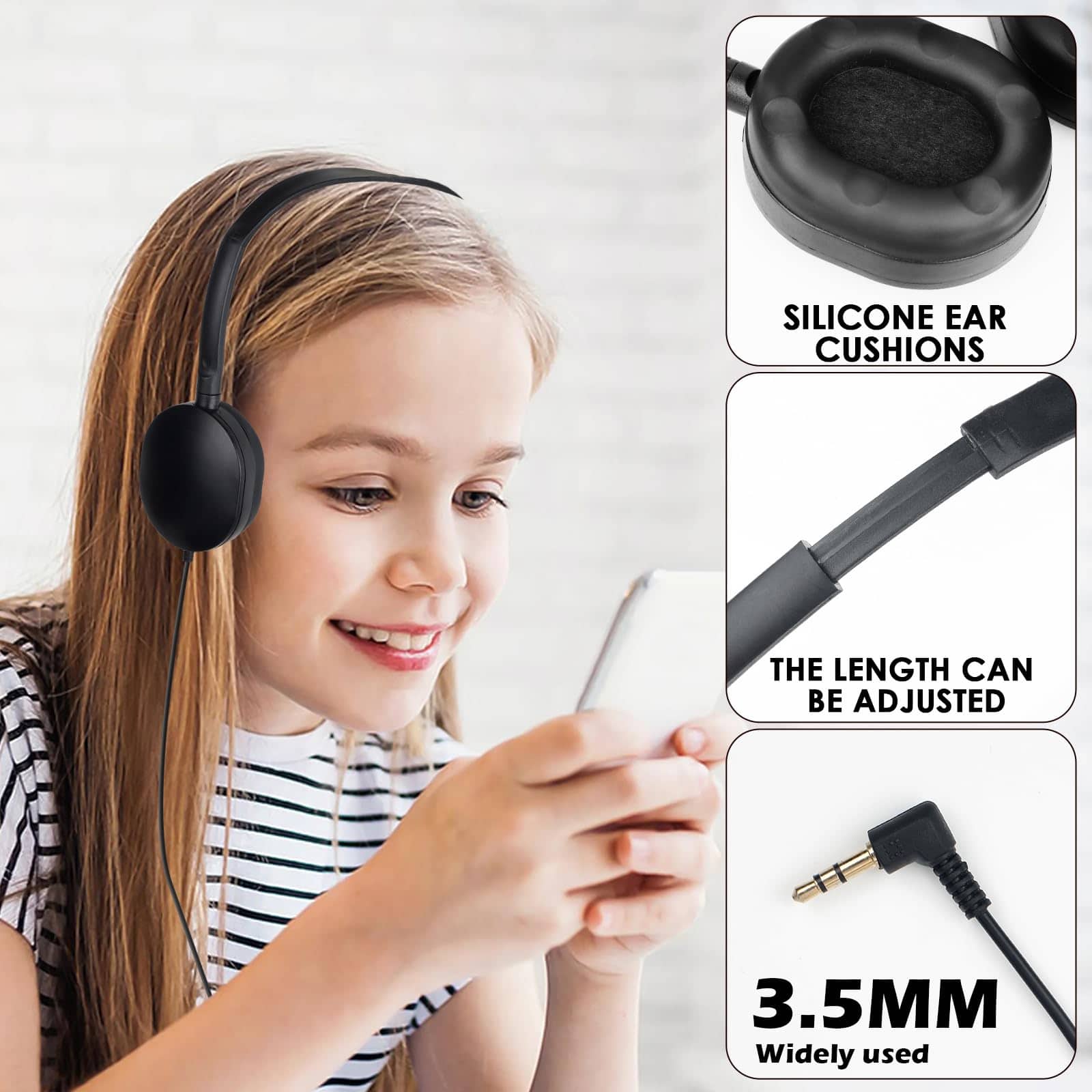 Auriculares de aula para niños a granel, paquete de 100 - Imagen 5