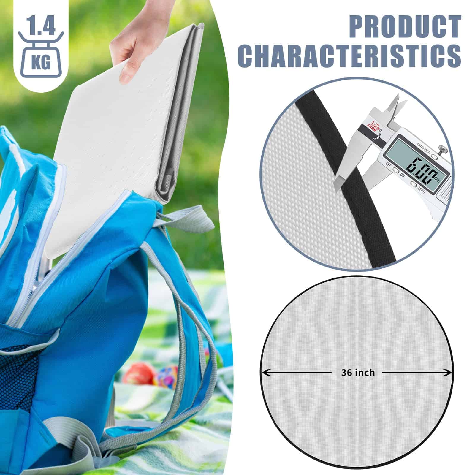 osaasi Premier 36" Tapete para Parrilla Exterior, Tapete - Imagen 6