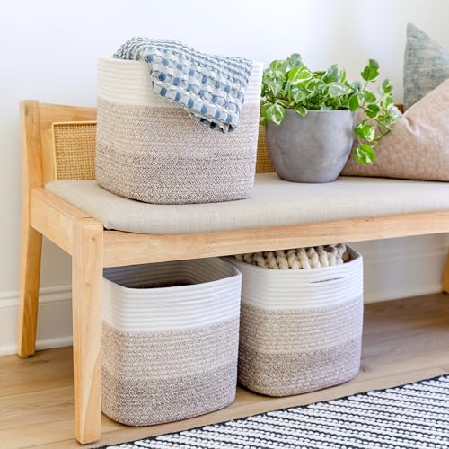 Juego de 3 Canastas Tejidas de Cuerda de Algodón - Imagen 5