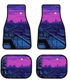 City Scene Anime Background2 Juego de 4 Tapetes de Piso