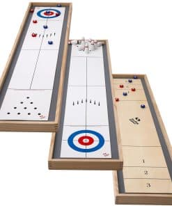 Juego de Mesa 3 en 1 de Shuffleboard, Bolos y Curling de
