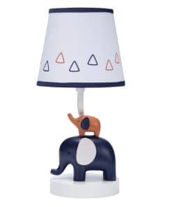Lámpara de vivero Lambs & Ivy Playful Elephant azul/blanco