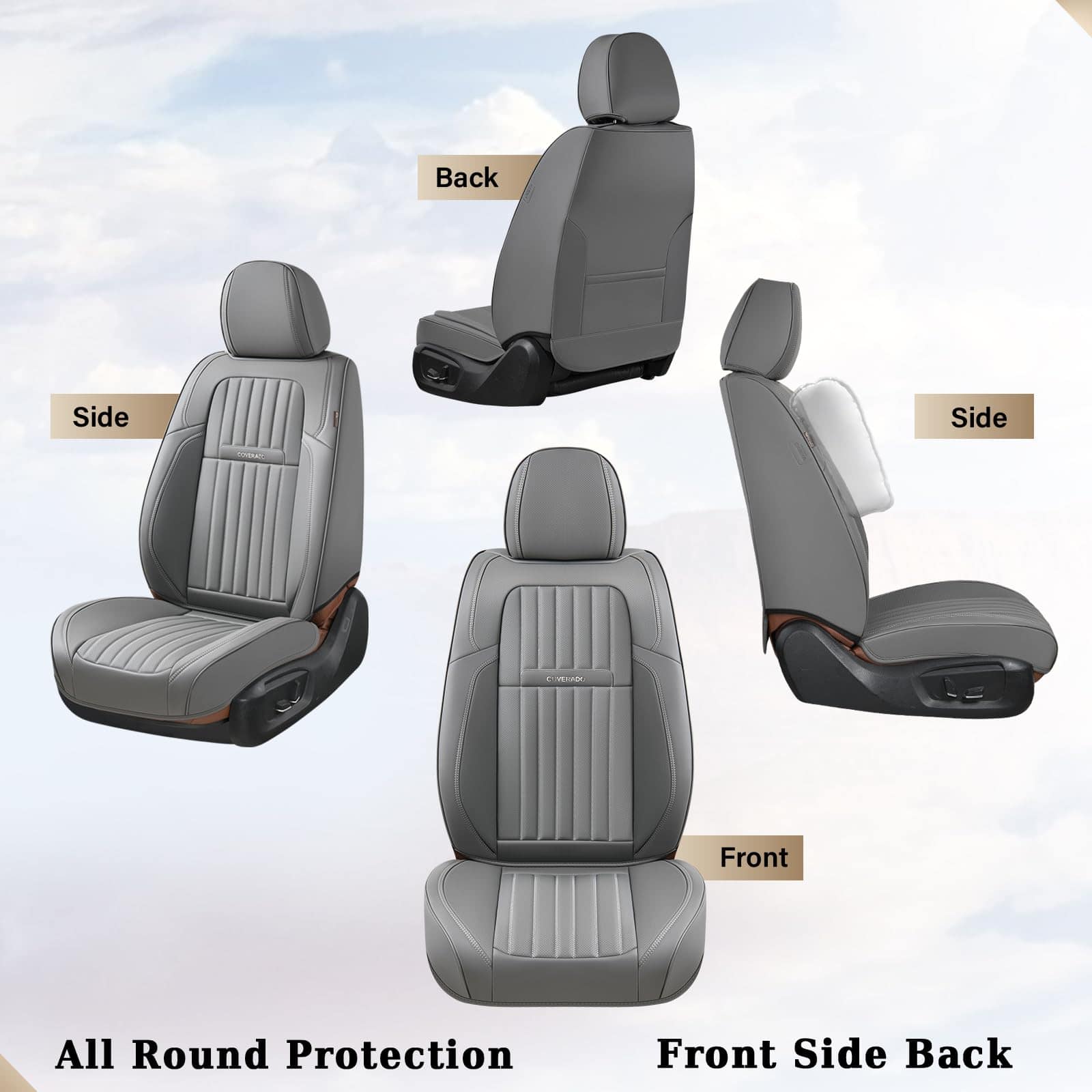 Cubiertas de Asiento de Auto Coverado -Gris - Imagen 7