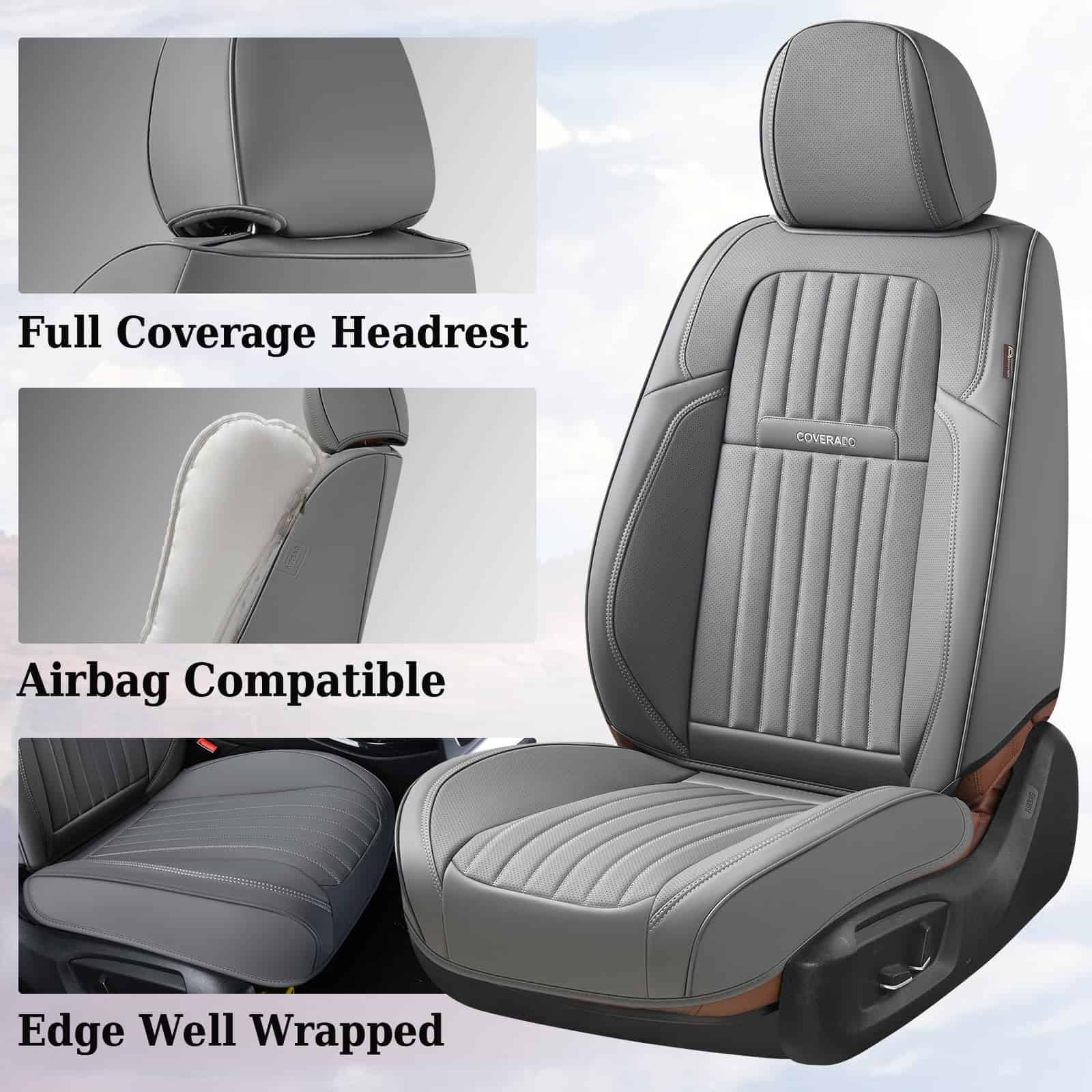 Cubiertas de Asiento de Auto Coverado -Gris - Imagen 4
