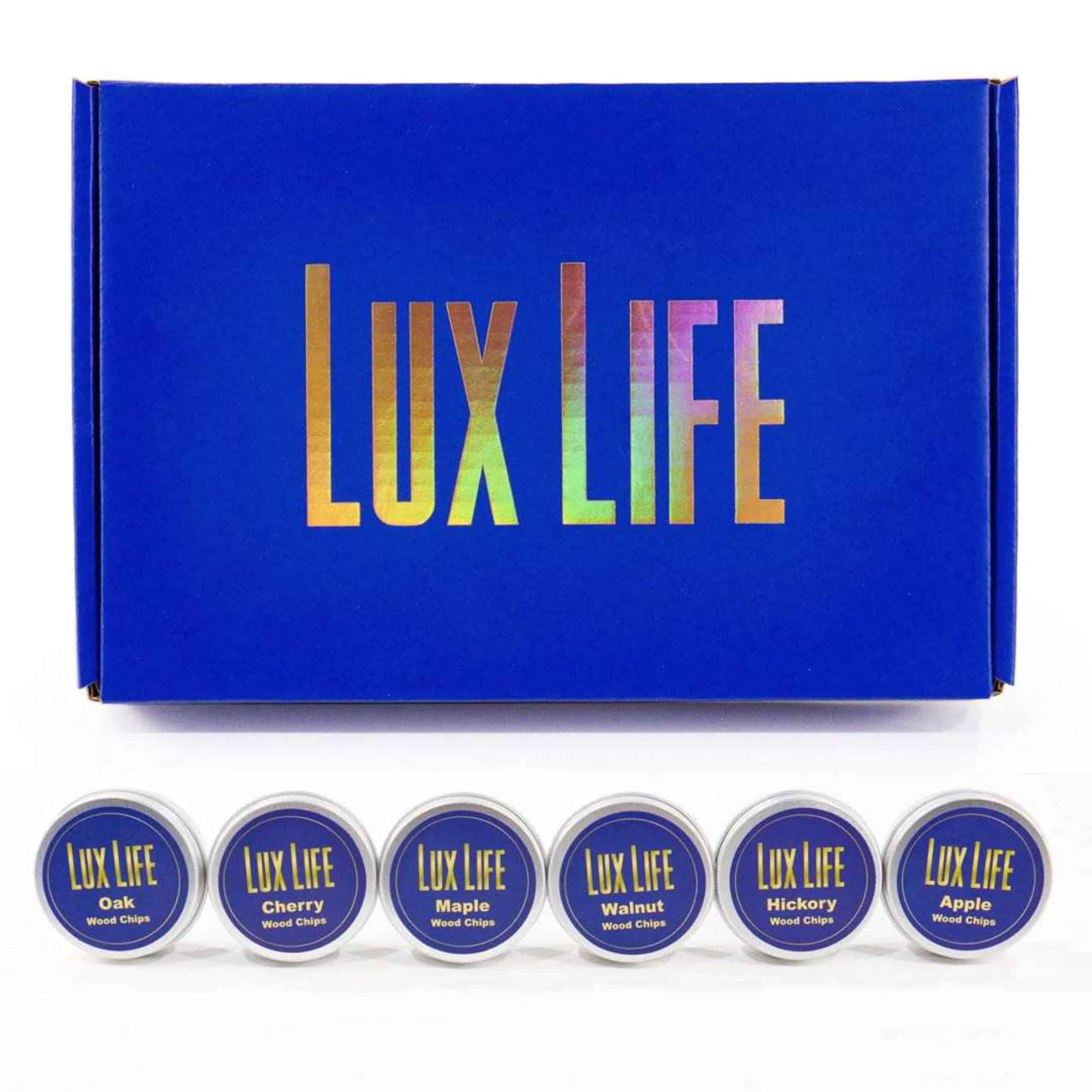 Kit de Virutas de Madera para Fumador Lux Life: 6 sabores,