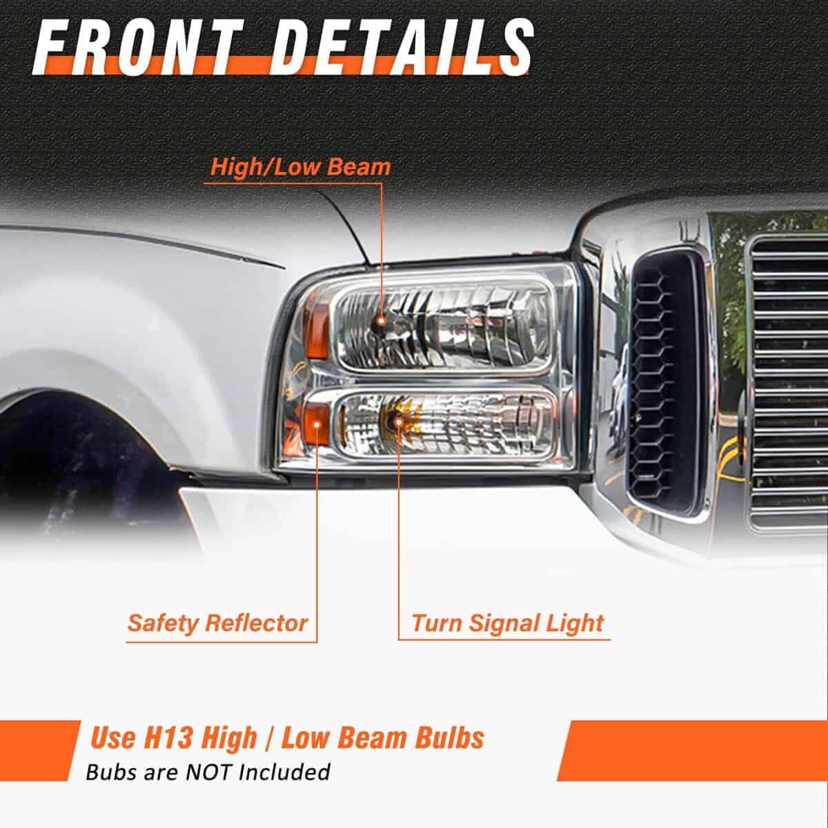 Conjunto de Faros para 2005-2007 Ford F250 F350 F450 F550 - Imagen 4