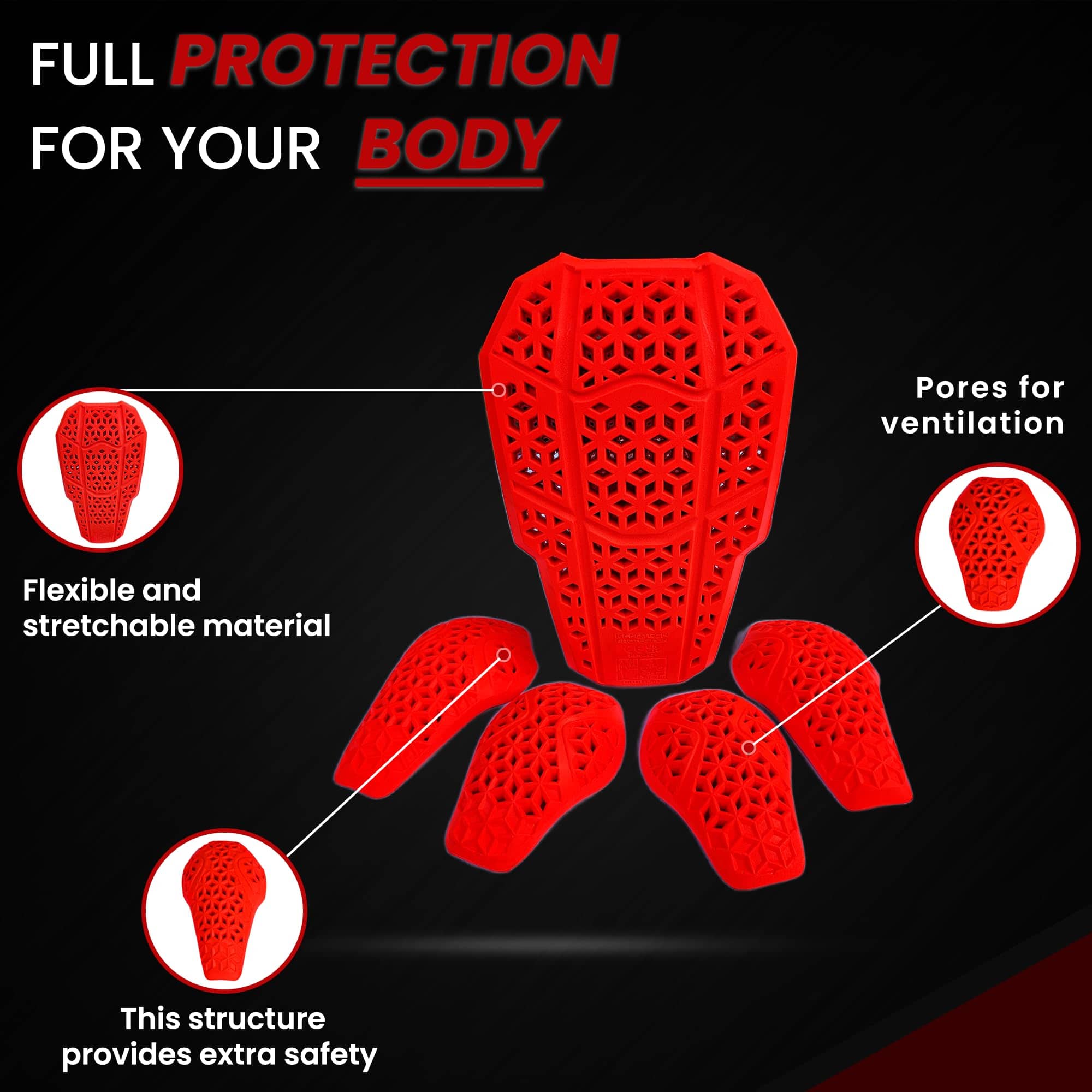 Conjunto de Pads de Armadura Certificados CE Nivel 2, - Imagen 6