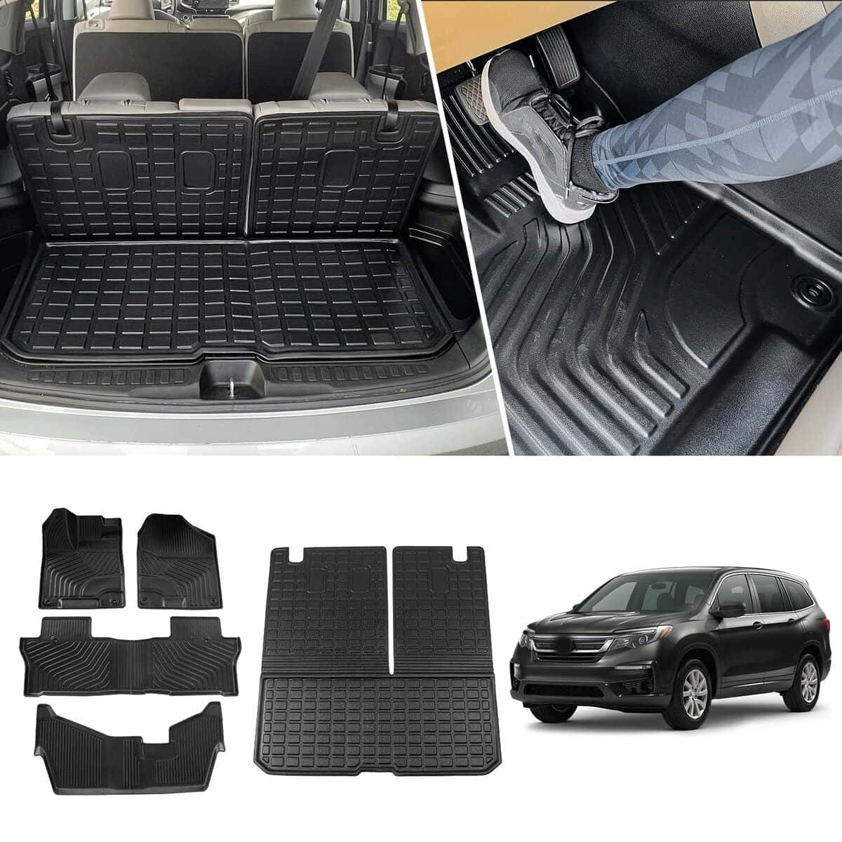 Kingna Tapetes para Piso Compatible con Honda Pilot 8