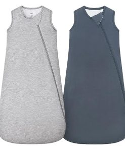 Saco de Dormir para Bebé Unisex de Bambú -Gris Claro y Gris