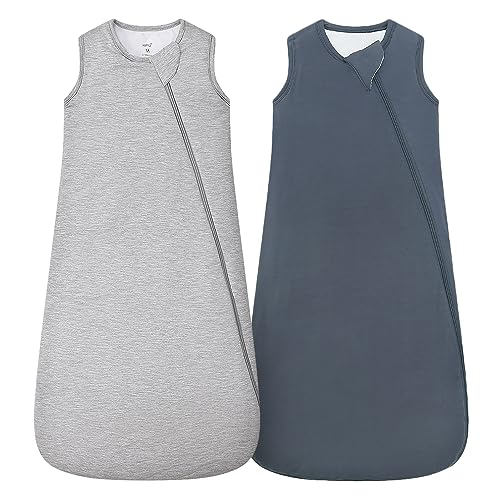 Saco de Dormir para Bebé Unisex de Bambú -Gris Claro y Gris