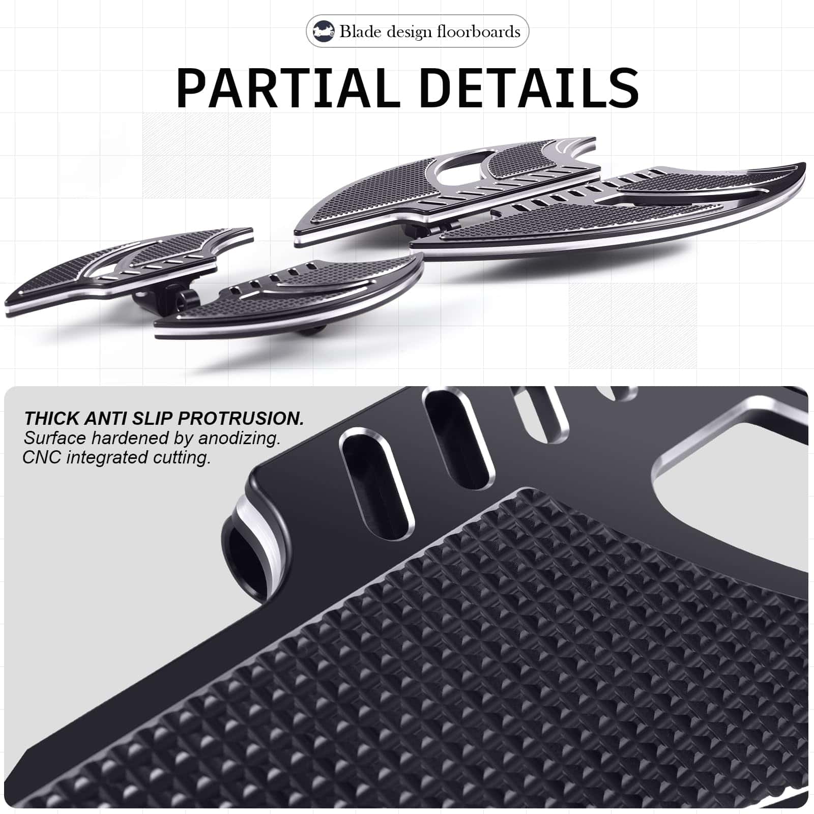 TOPRAMETAL para Harley Floorboards Touring -Negro - Imagen 7