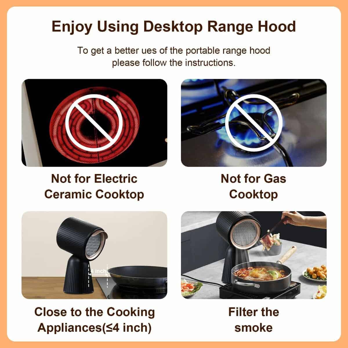 Campana extractora portátil Zomagas, Campana de escritorio - Imagen 9