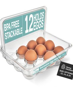 Organizador de huevos apilable transparente de plástico