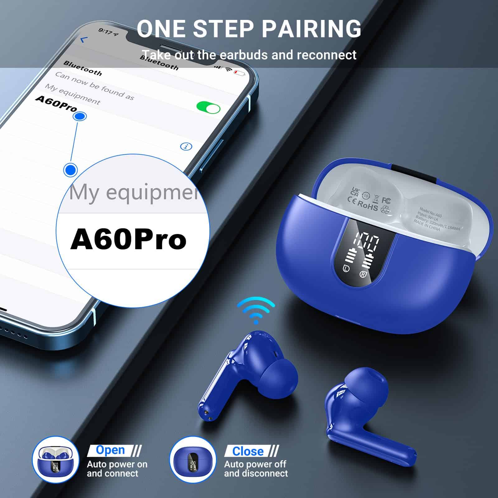 Auriculares inalámbricos, 2024 Auriculares HiFi estéreo con - Imagen 6