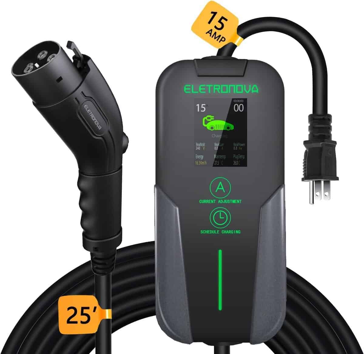 Cargador de Vehículo Eléctrico Eletronova Nivel 2 240V 15A