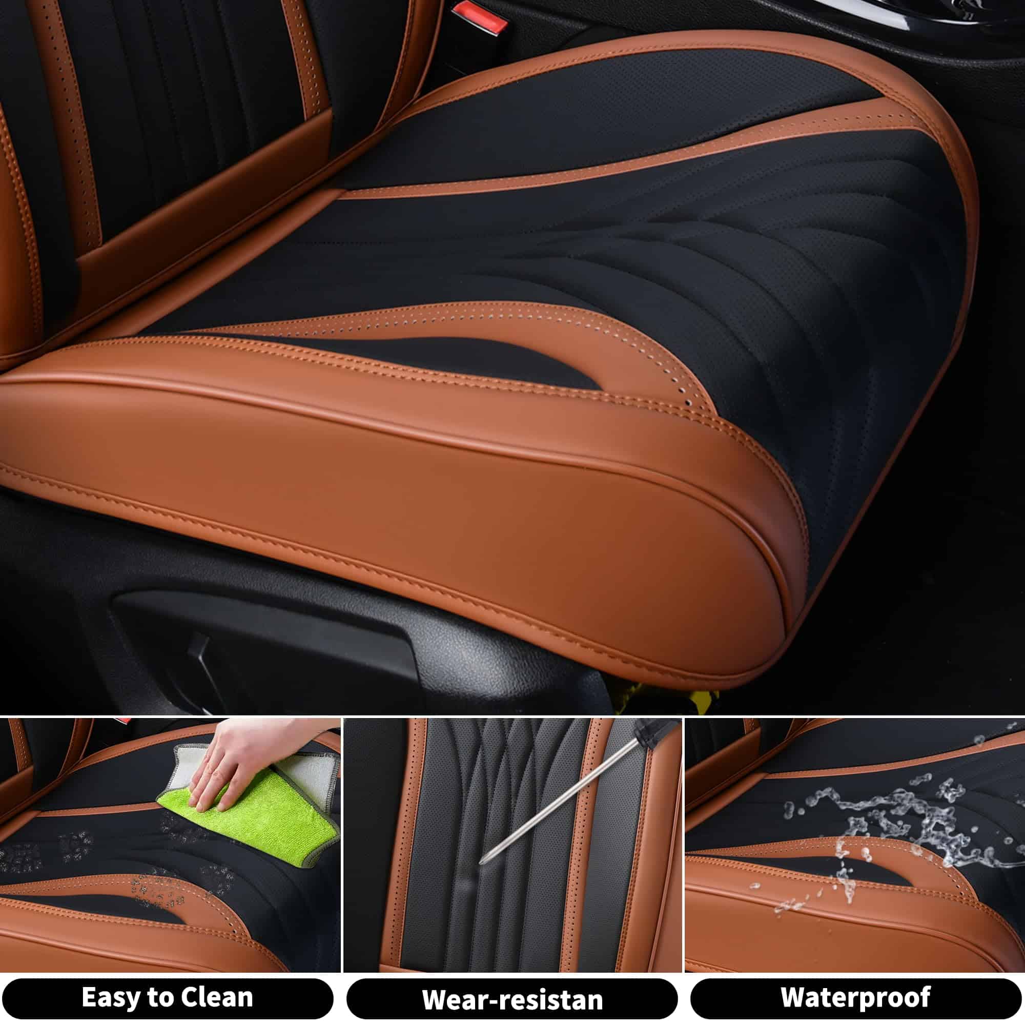 Fundas de asiento de cuero FLORICH, juego -Marrón - Imagen 8