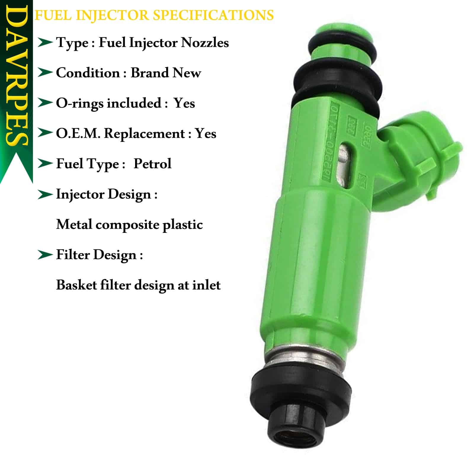 DAVRPES 6PCS FJ383 195500-3170 Inyectores de Combustible 4 - Imagen 5