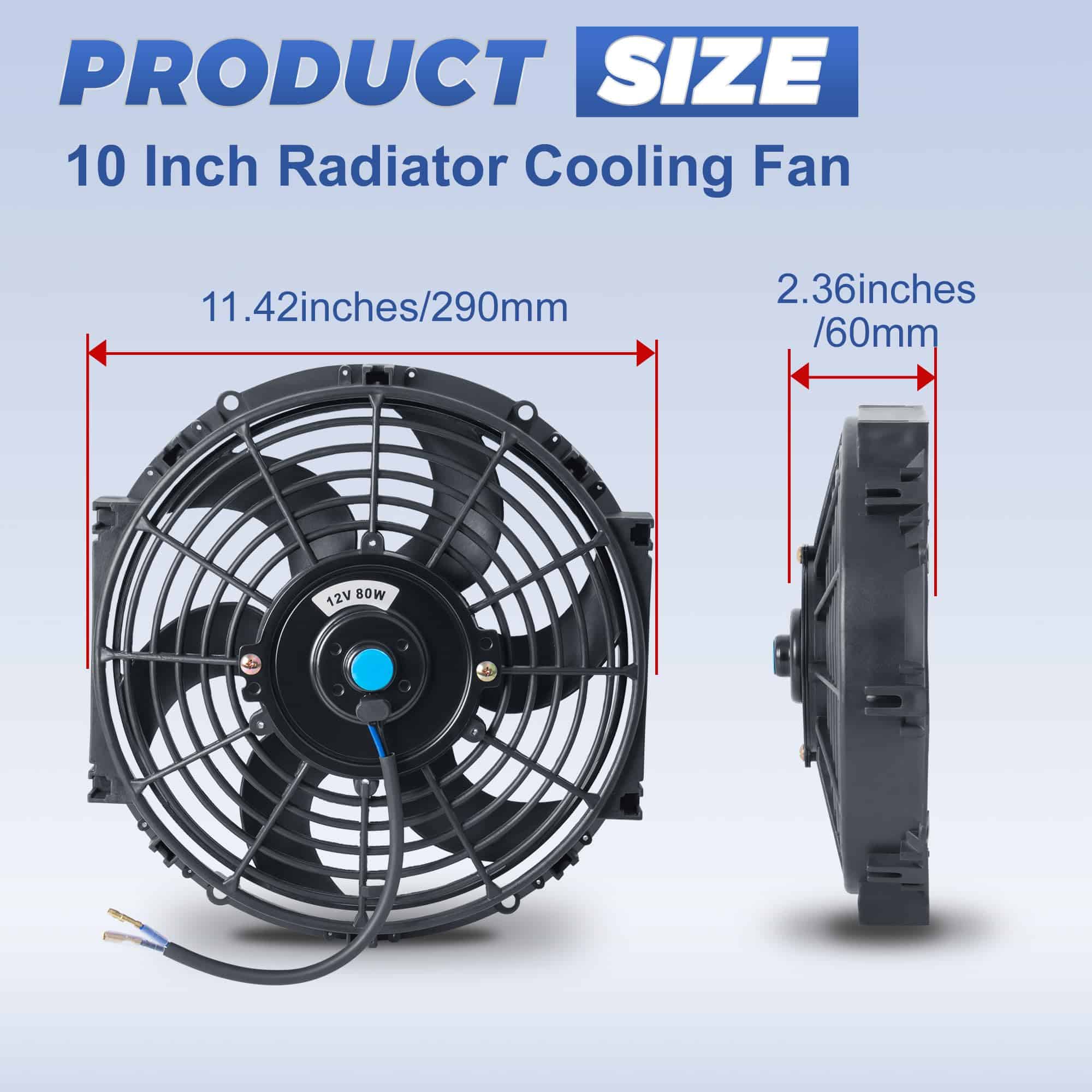 Ventilador Eléctrico Delgado Universal para Radiador de 10 - Imagen 3