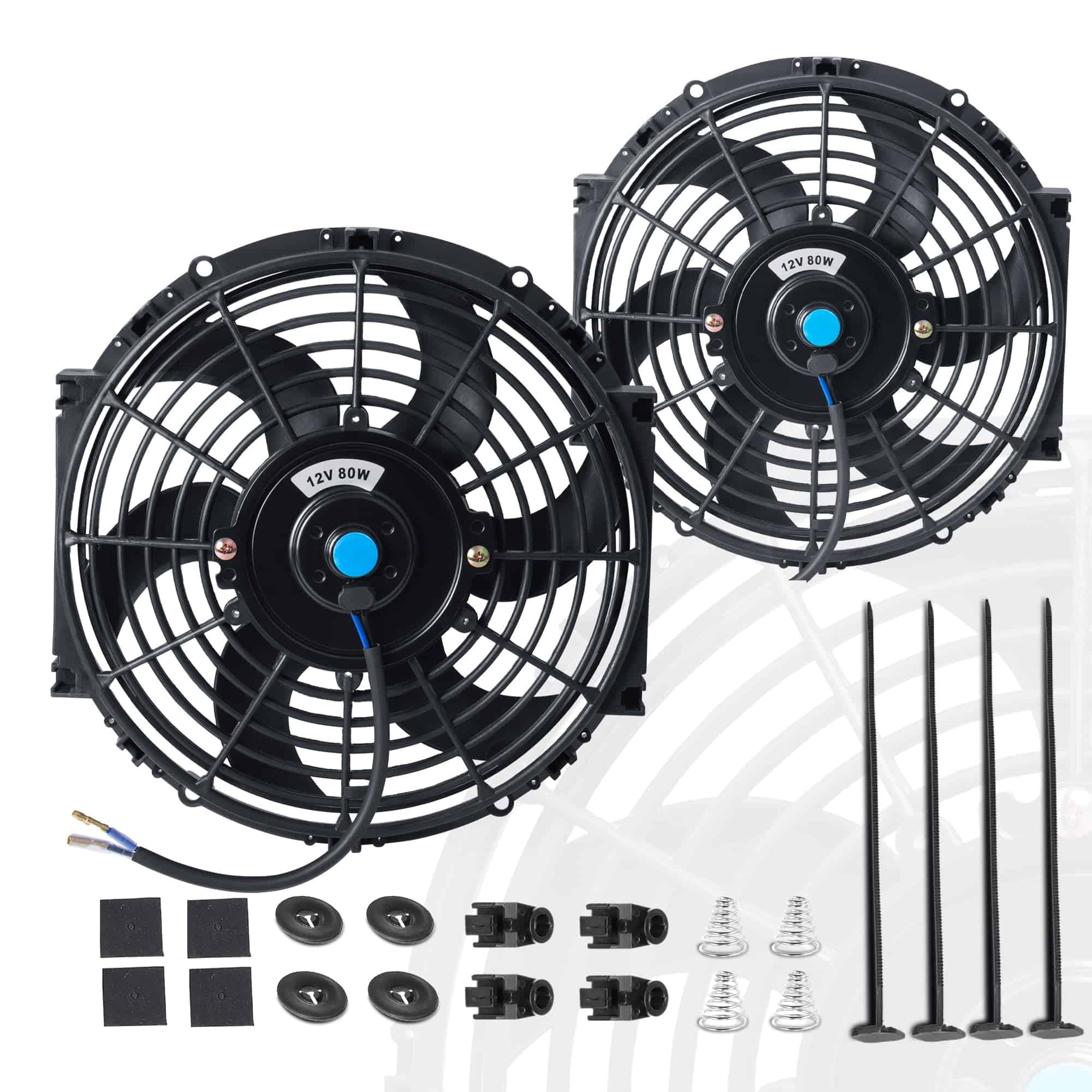 Ventilador Eléctrico Delgado Universal para Radiador de 10