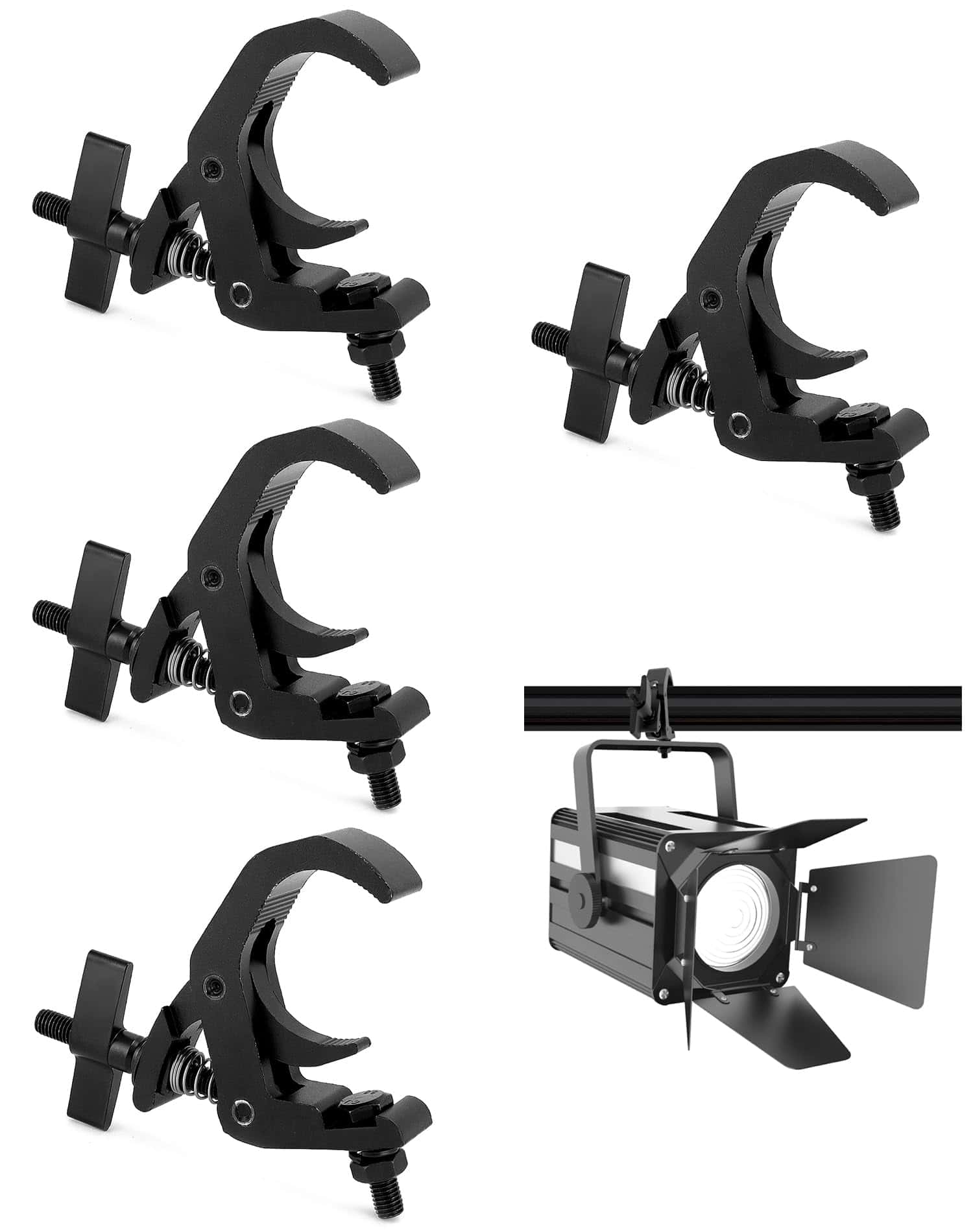 QWORK Abrazadera de Truss para Luces de Escenario, 4 Pack - Imagen 3