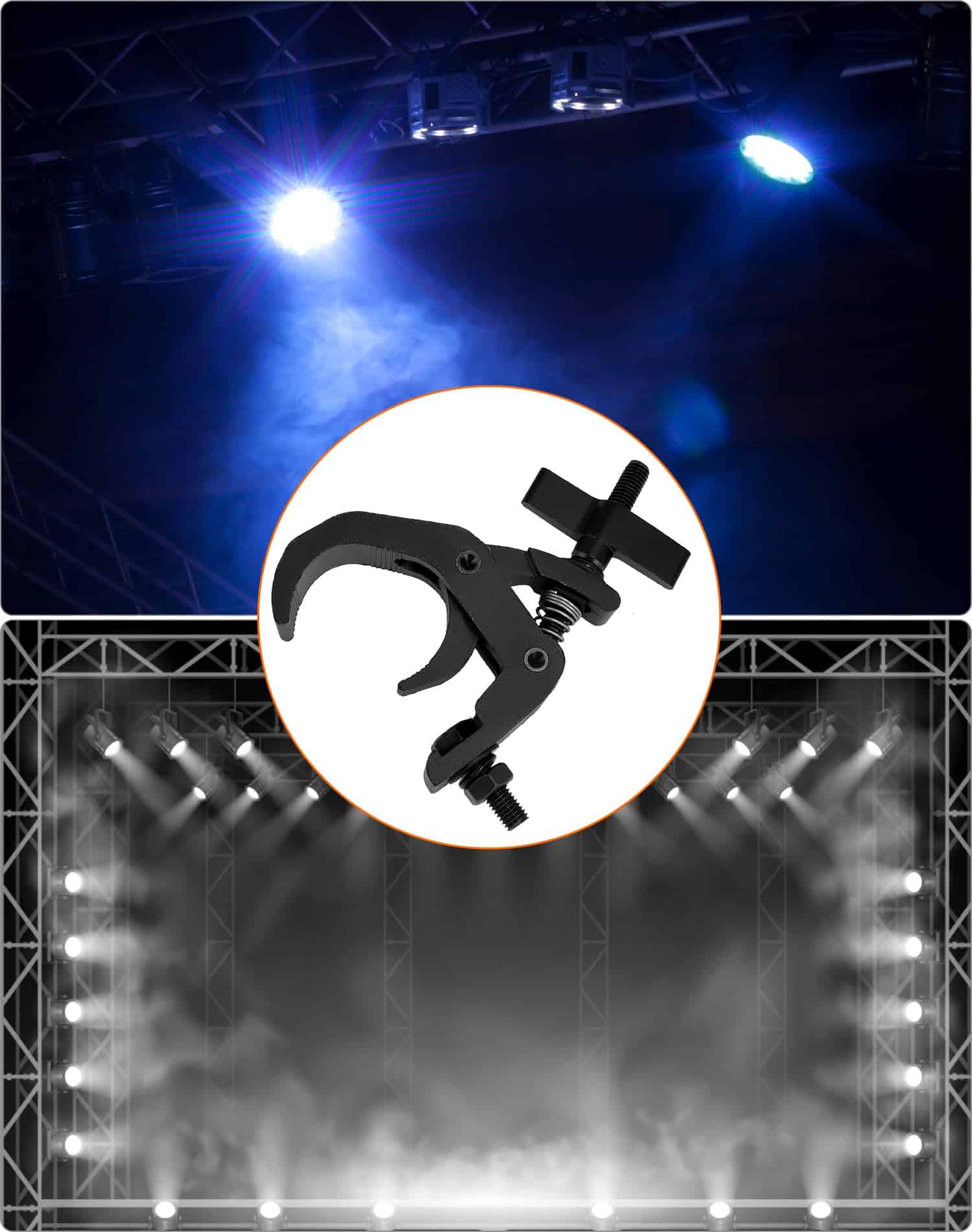 QWORK Abrazadera de Truss para Luces de Escenario, 4 Pack - Imagen 5