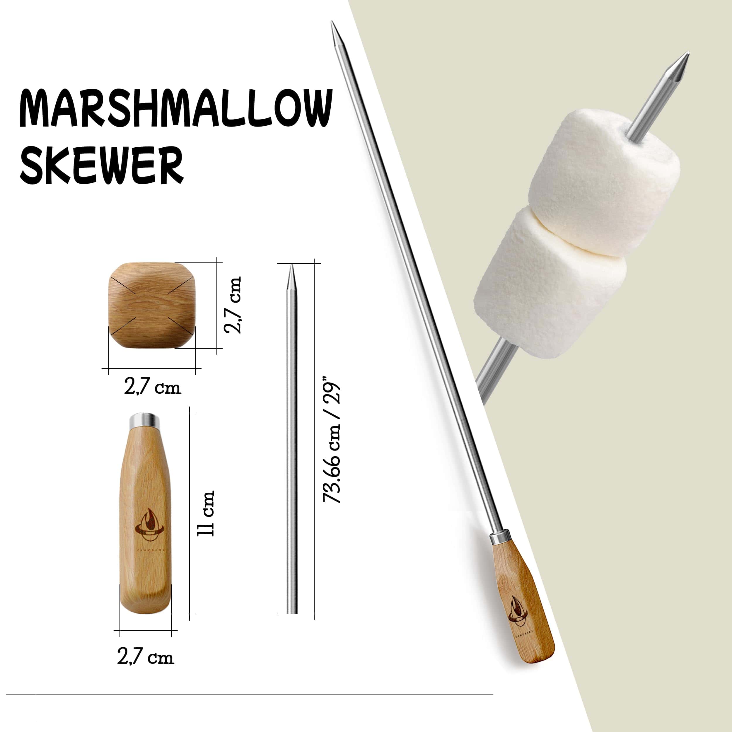 Palitos de Malvavisco para Fogata - 34" Palo para Asar - Imagen 8