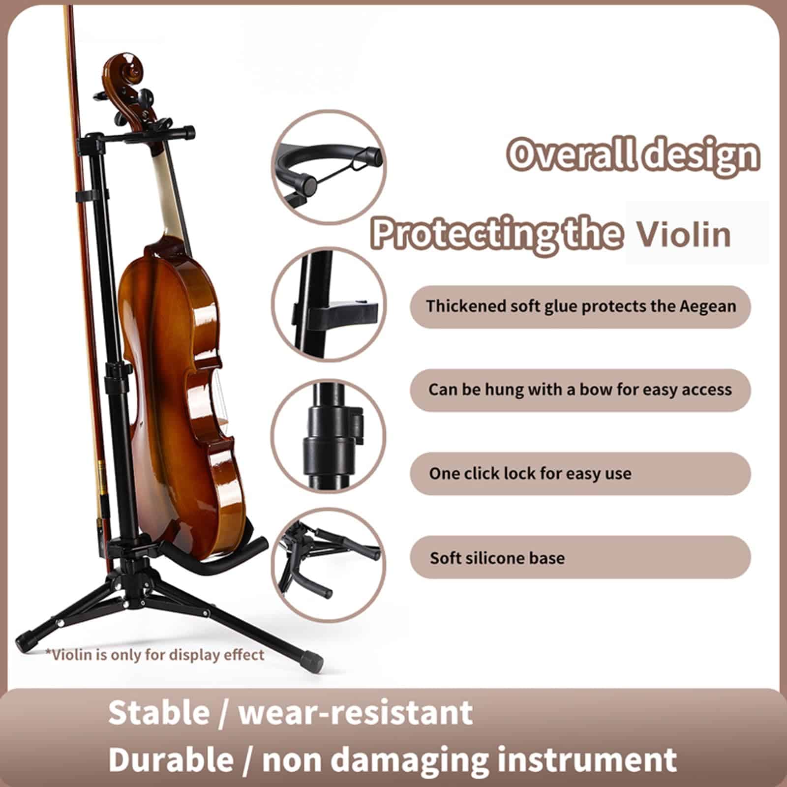 Soporte para violín Meoctrwh, soporte de aleación de - Imagen 9