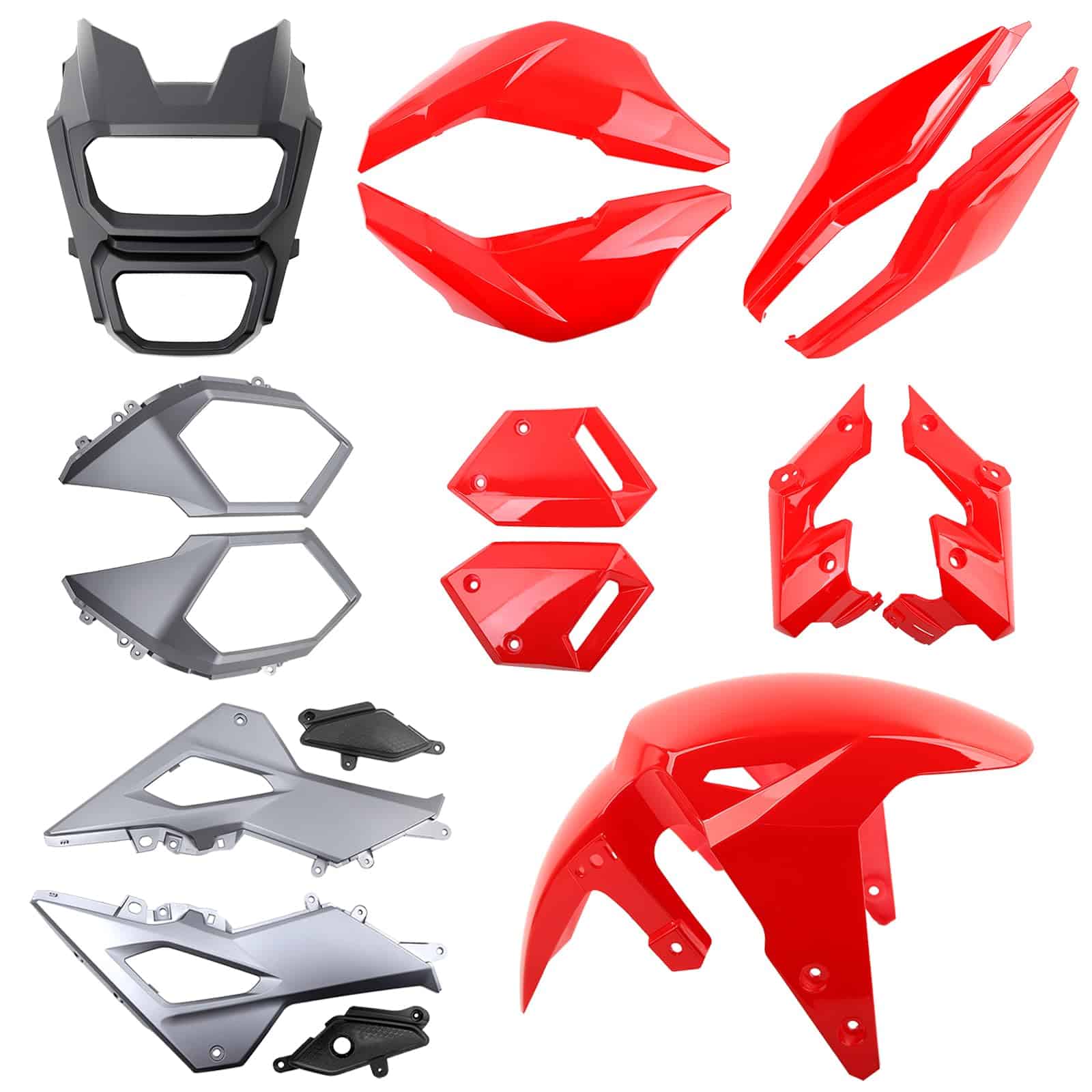 Kit de Carenado para Motocicleta Compatible -Rojo