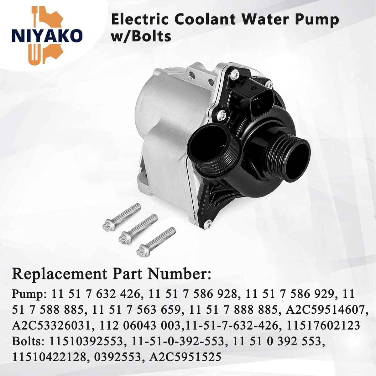 Bomba de Agua del Motor Eléctrico Niyako 11517632426 con - Imagen 4