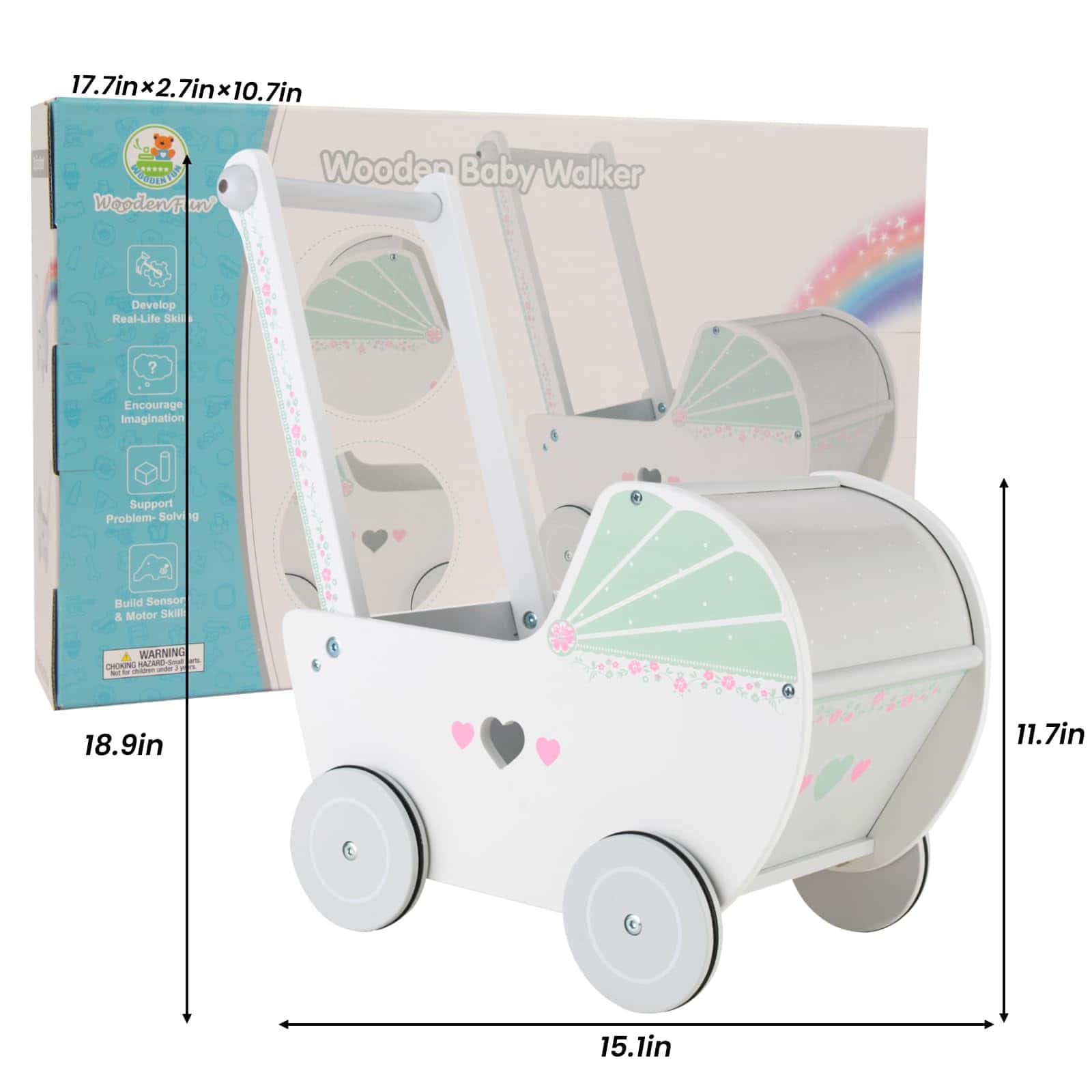 Andador de empuje para bebés de madera para niños de 1 año - Imagen 4