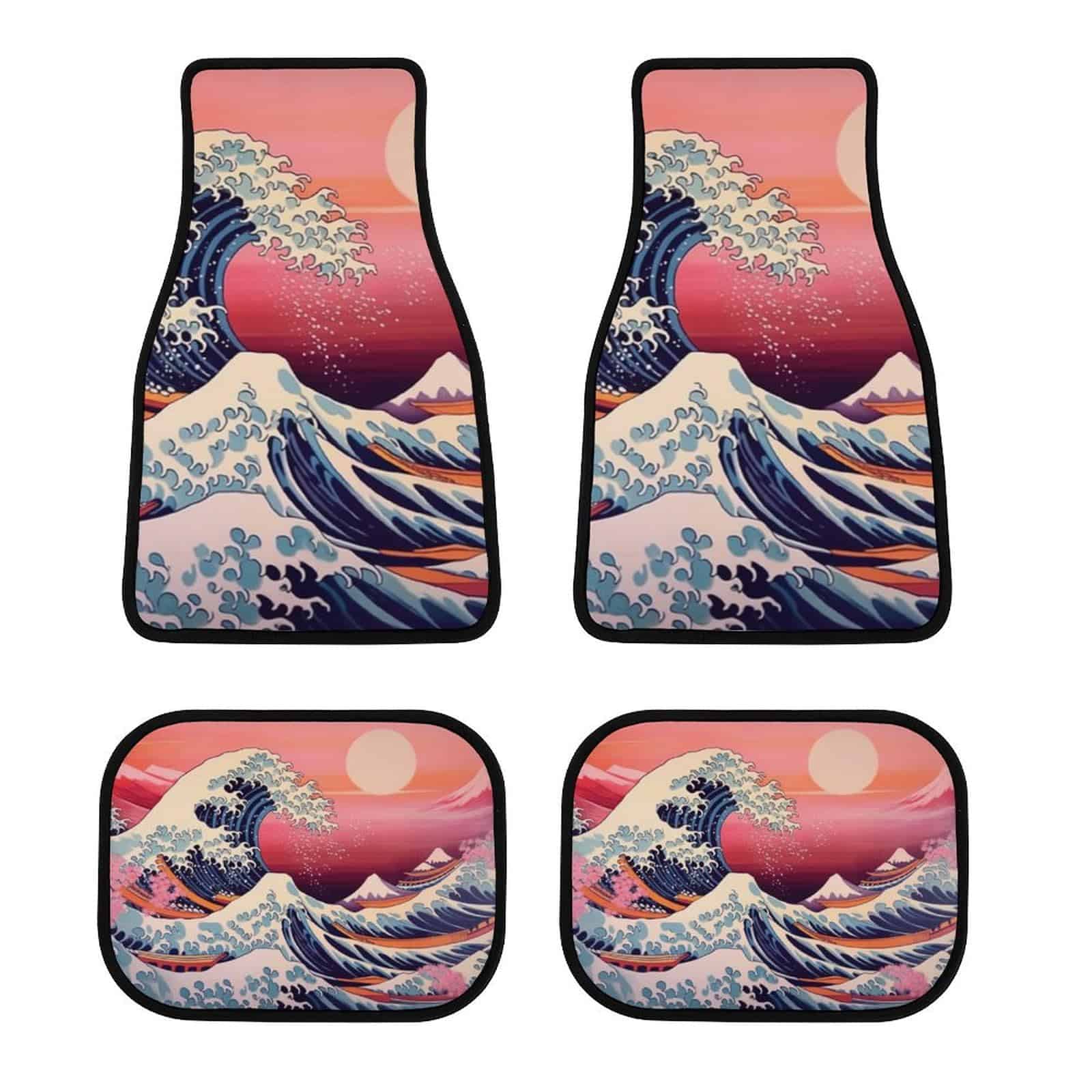 Conjunto de 4 tapetes para automóvil de montaña japonesa