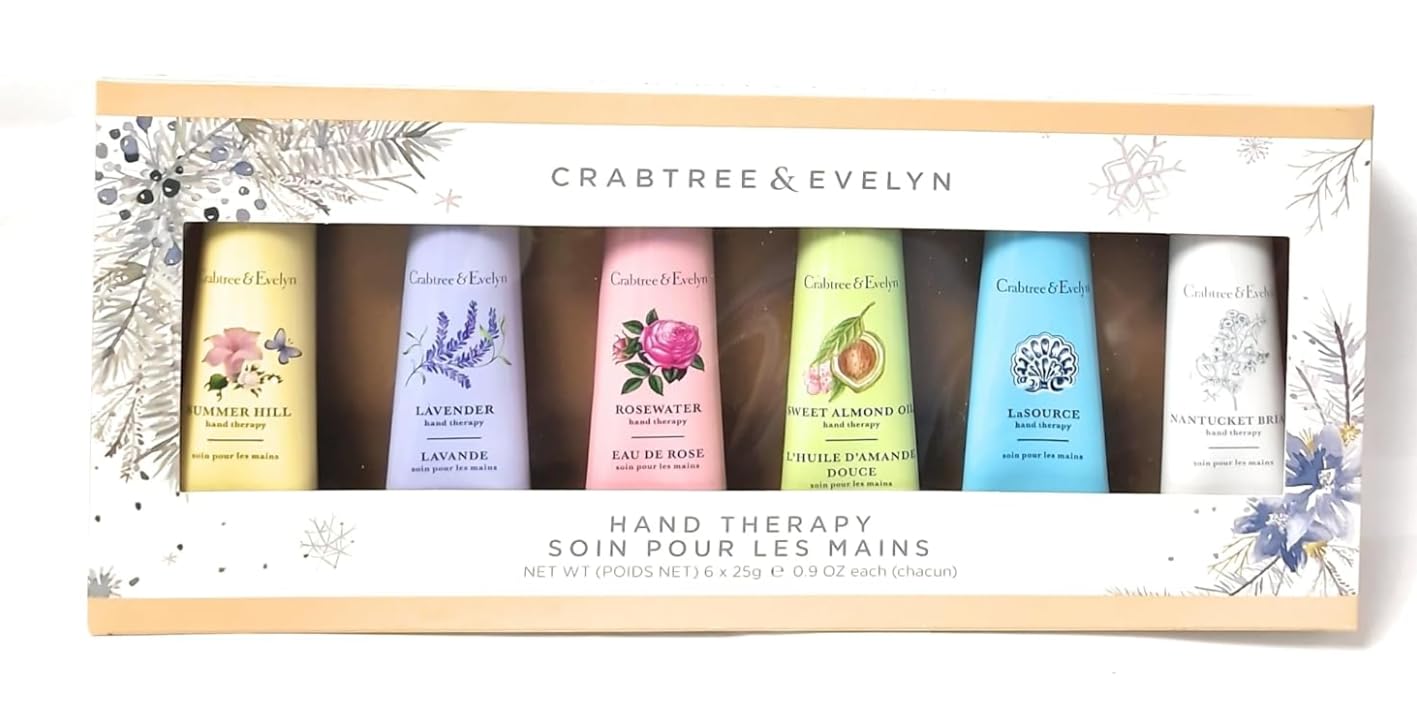 Paquete de 6 cremas de manos Crabtree & Evelyn Hand Therapy