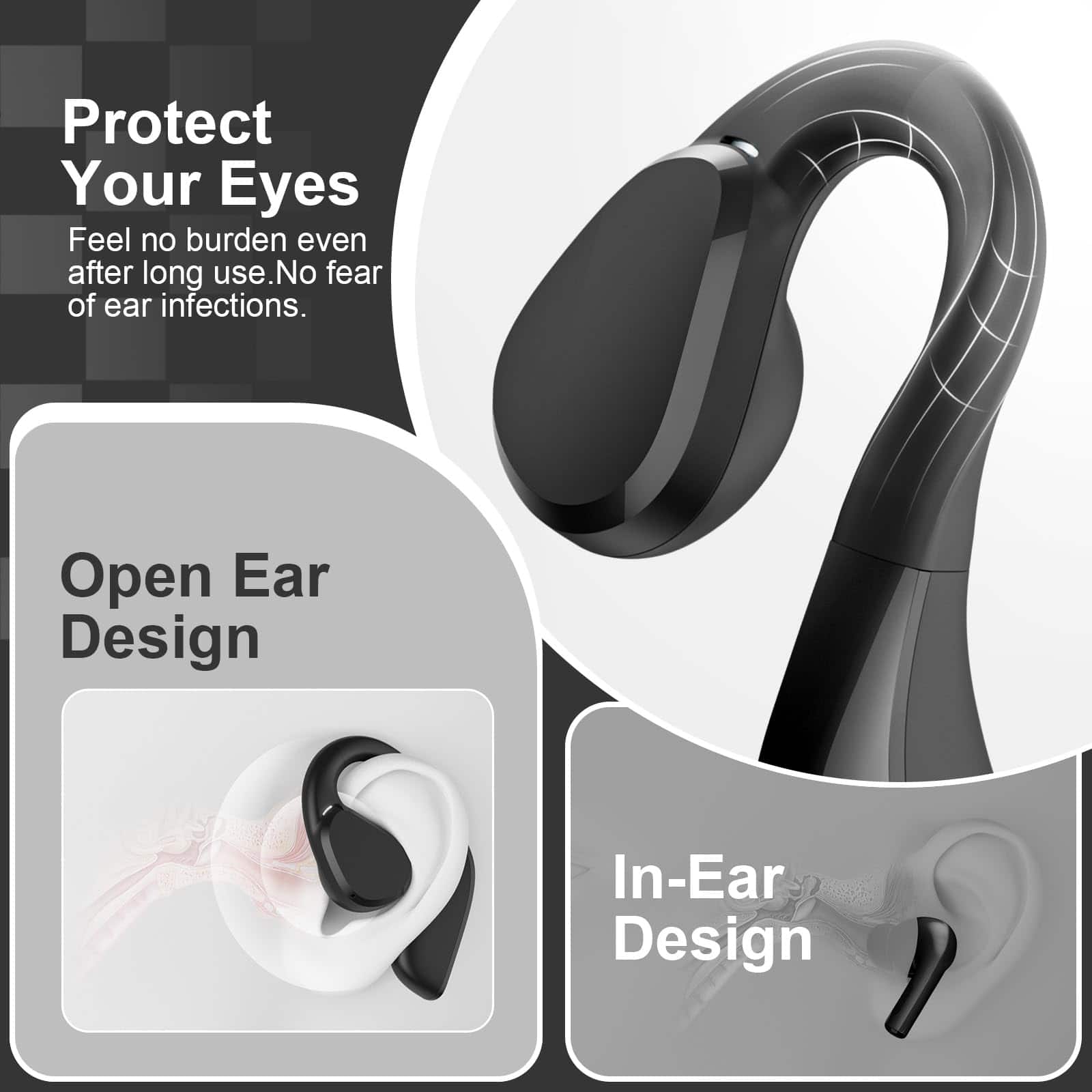 Auriculares de oído abierto, TTQ Bluetooth 5.3 Audífonos - Imagen 7