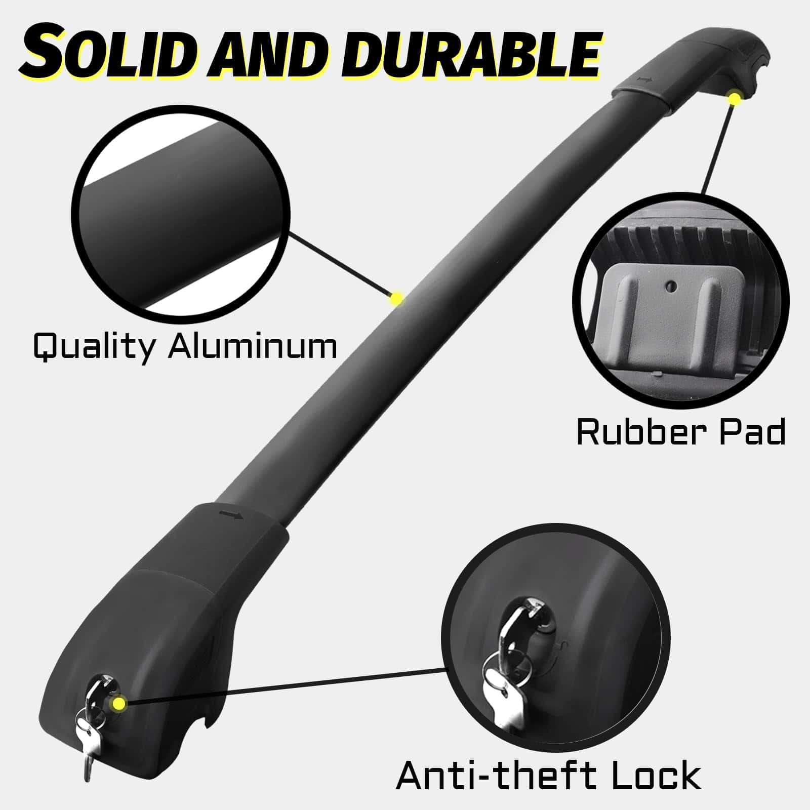 Barras Transversales de Techo para Automóviles -Negro - Imagen 7