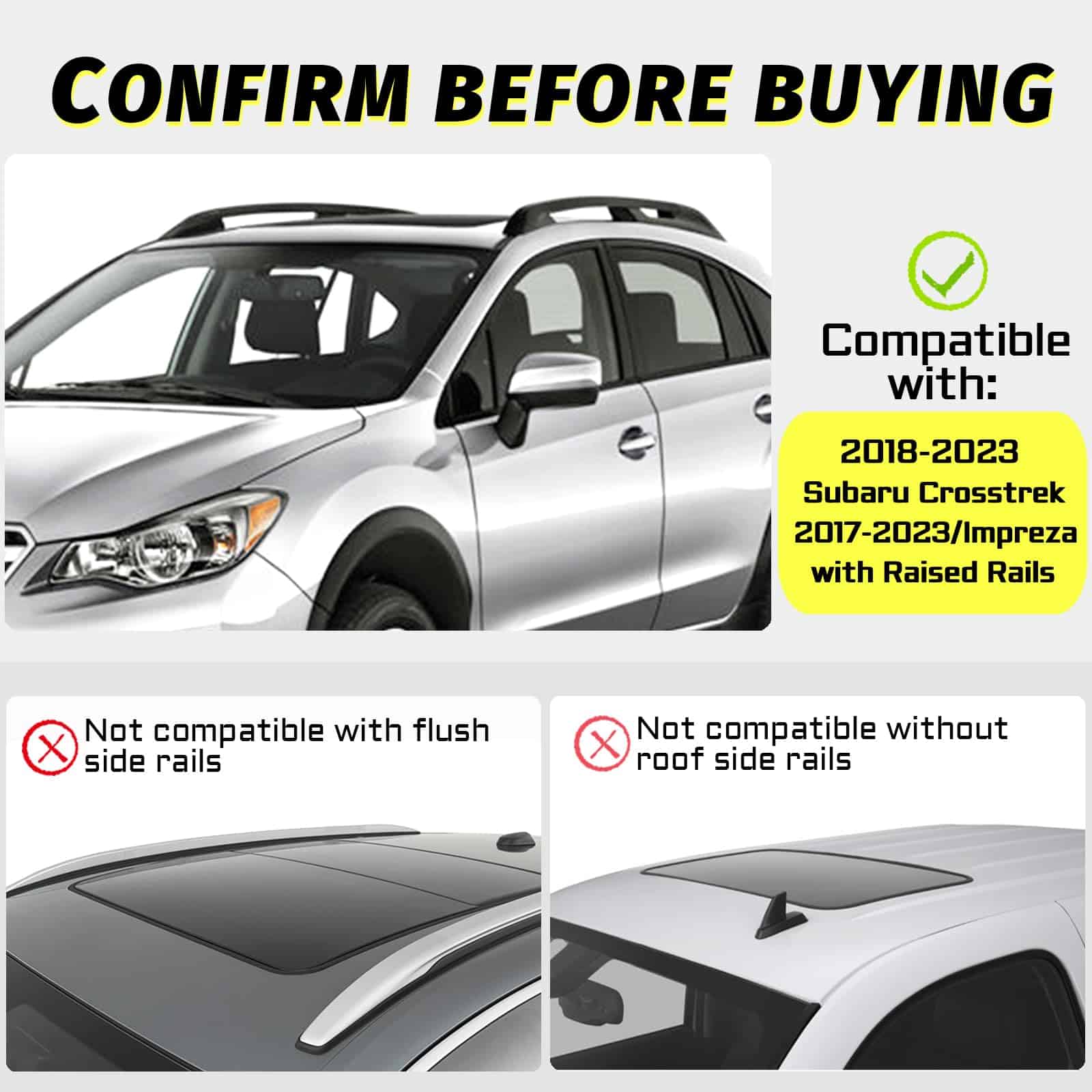 Barras Transversales de Techo para Automóviles -Negro - Imagen 3