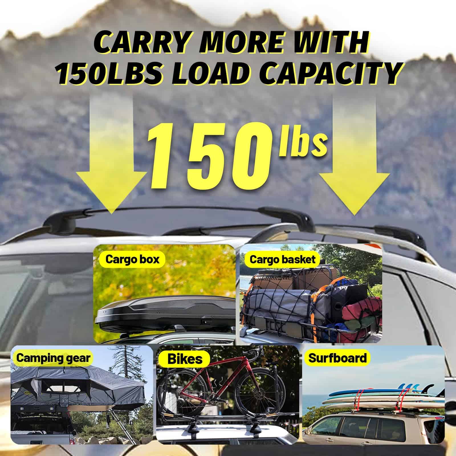 Barras Transversales de Techo para Automóviles -Negro - Imagen 4