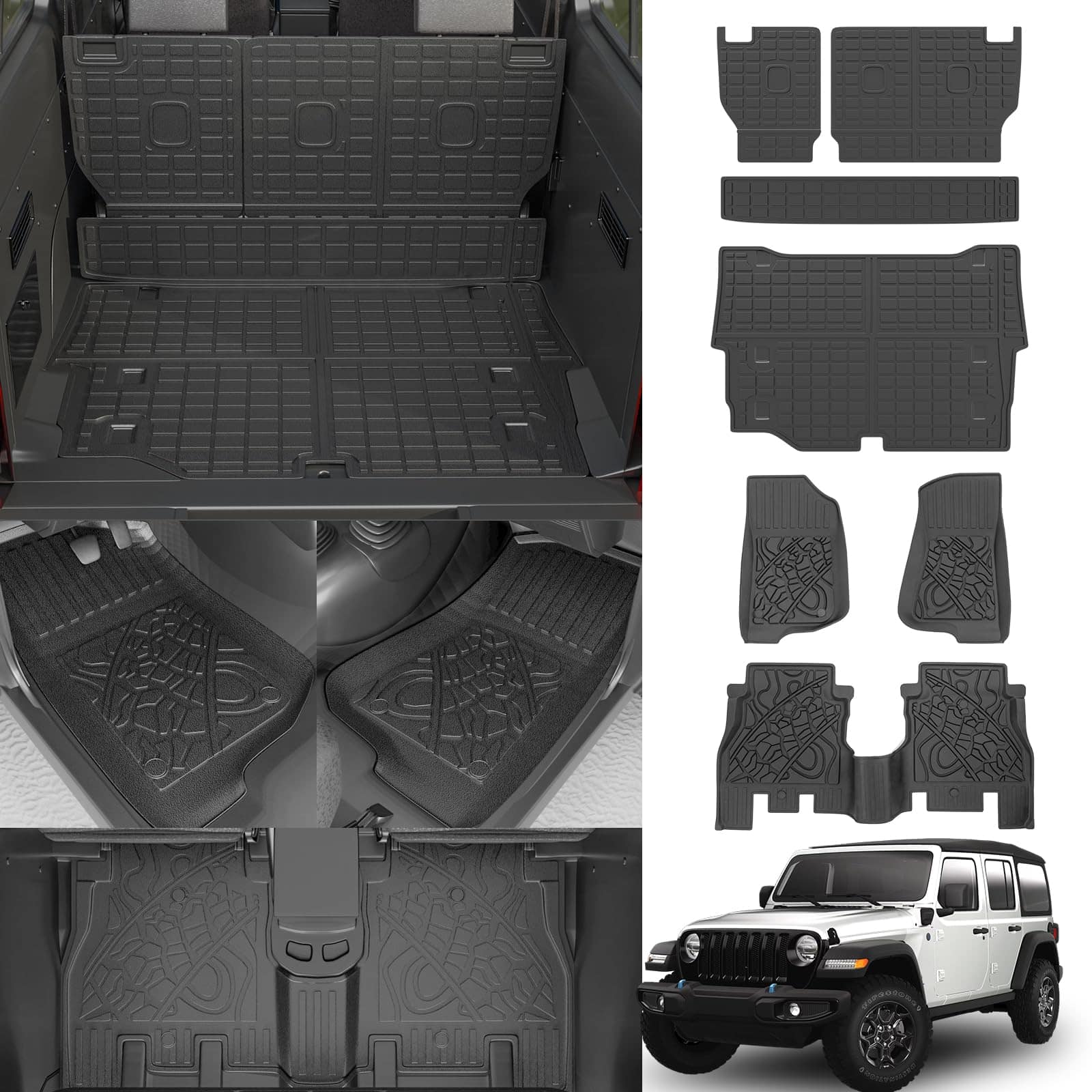 Tapetes para Piso Dattumar Compatible con Jeep Wrangler JL