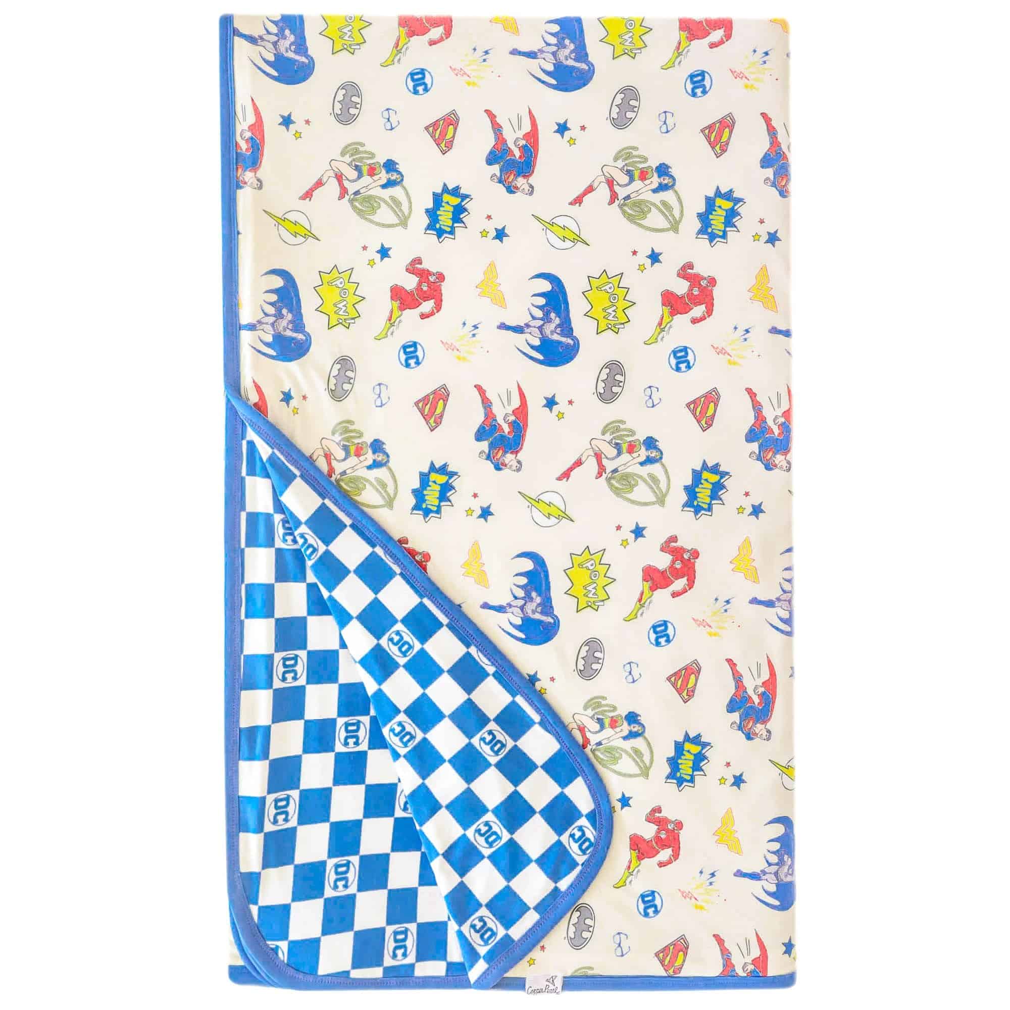 Manta de bebé de la Liga de la Justicia Copper Pearl: Manta